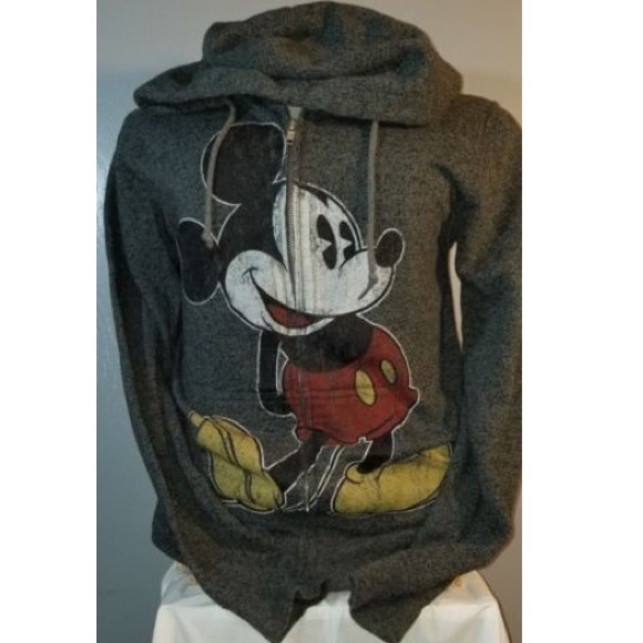 Small Men/'s Mickey Mouse Gray Hooded Sweatshirt Full Zipper NWT Disney Parks